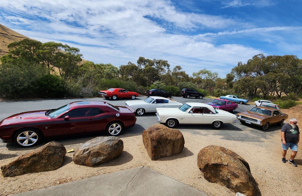 Cars at Bethanga lookout 2025
